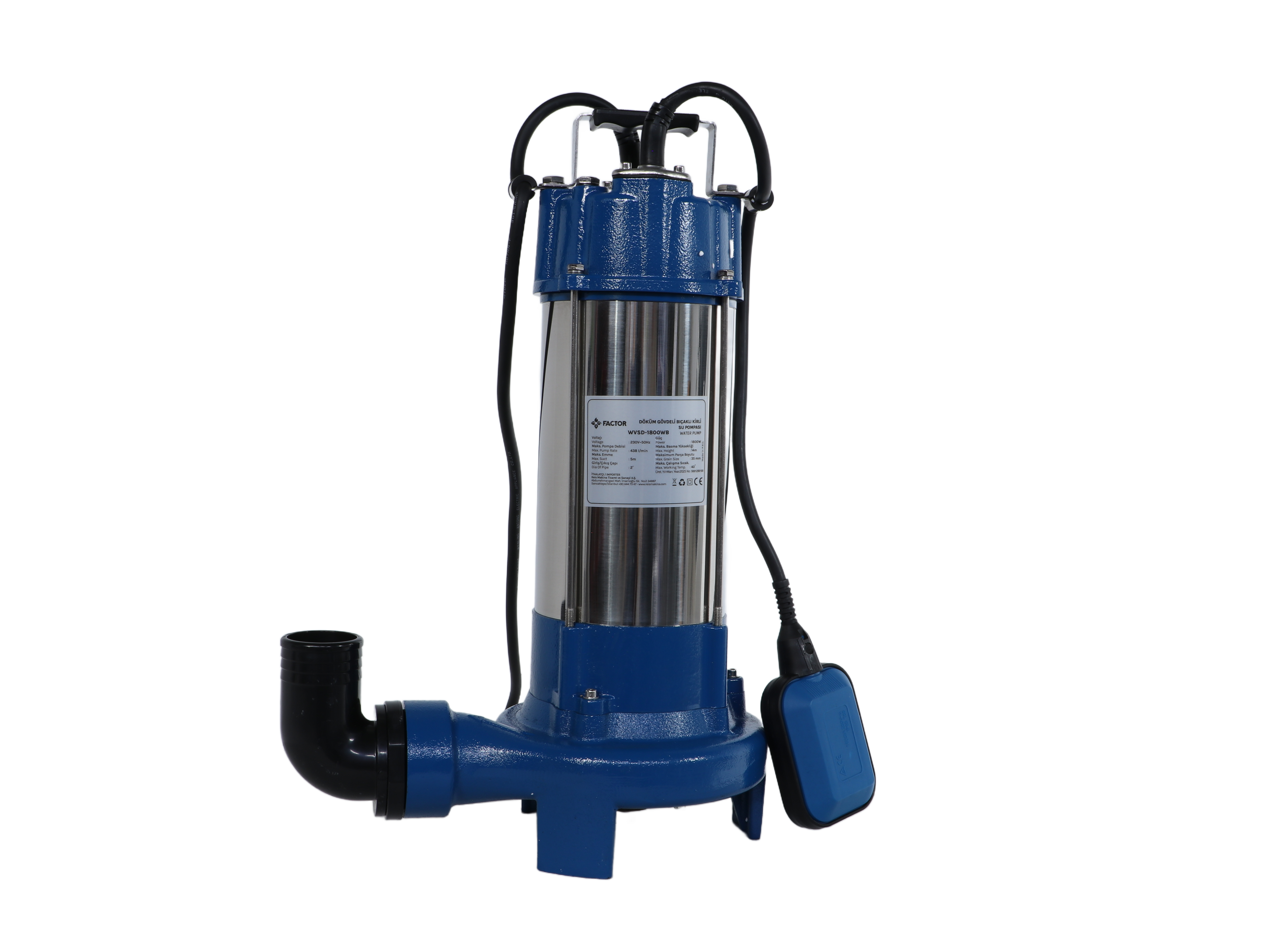 1800W Cast-Iron Body Submersible Wastewater Pump