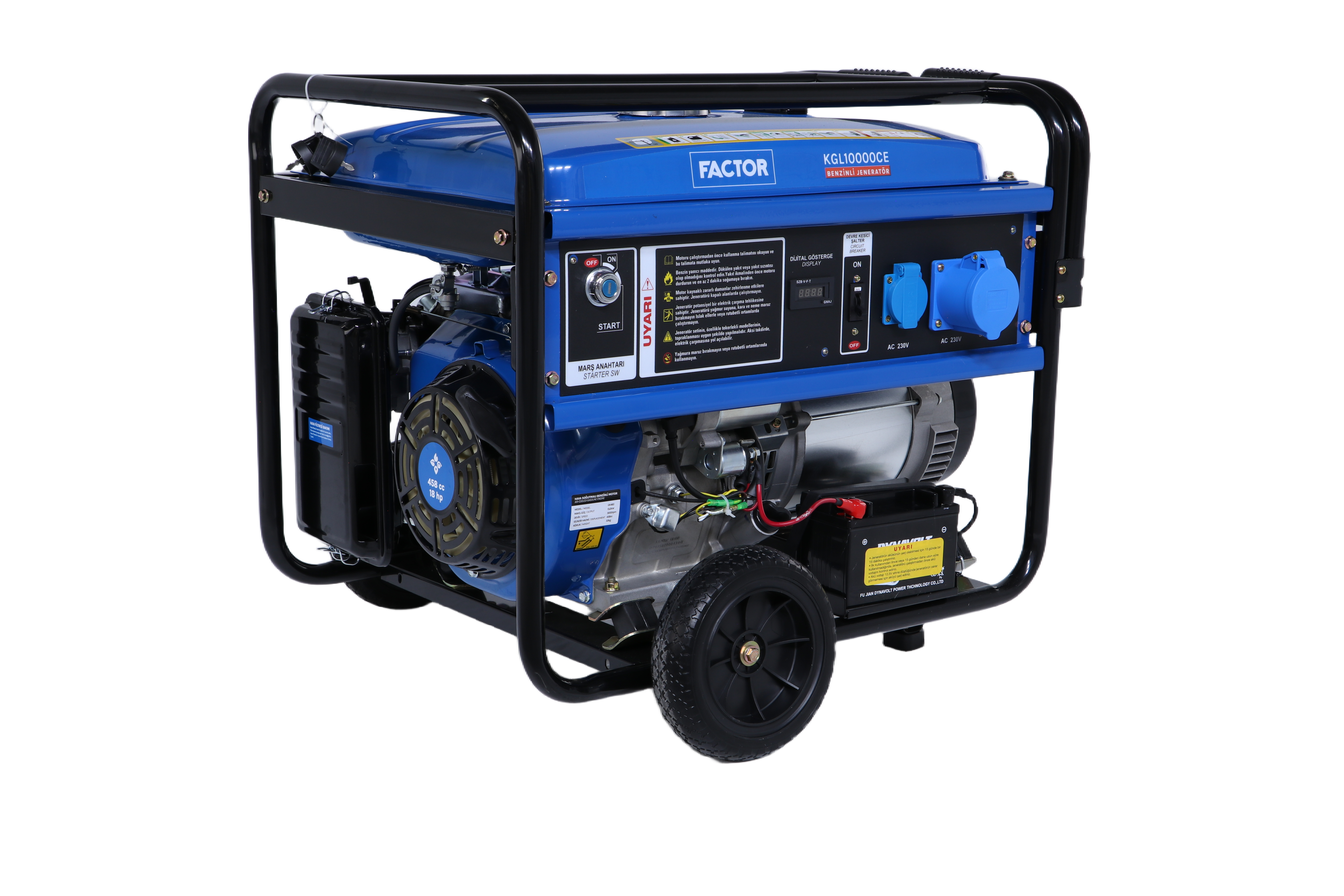 9.4 KVA BENZİNLİ İPLİ -MARŞLI MONOFAZ  JENERATÖR