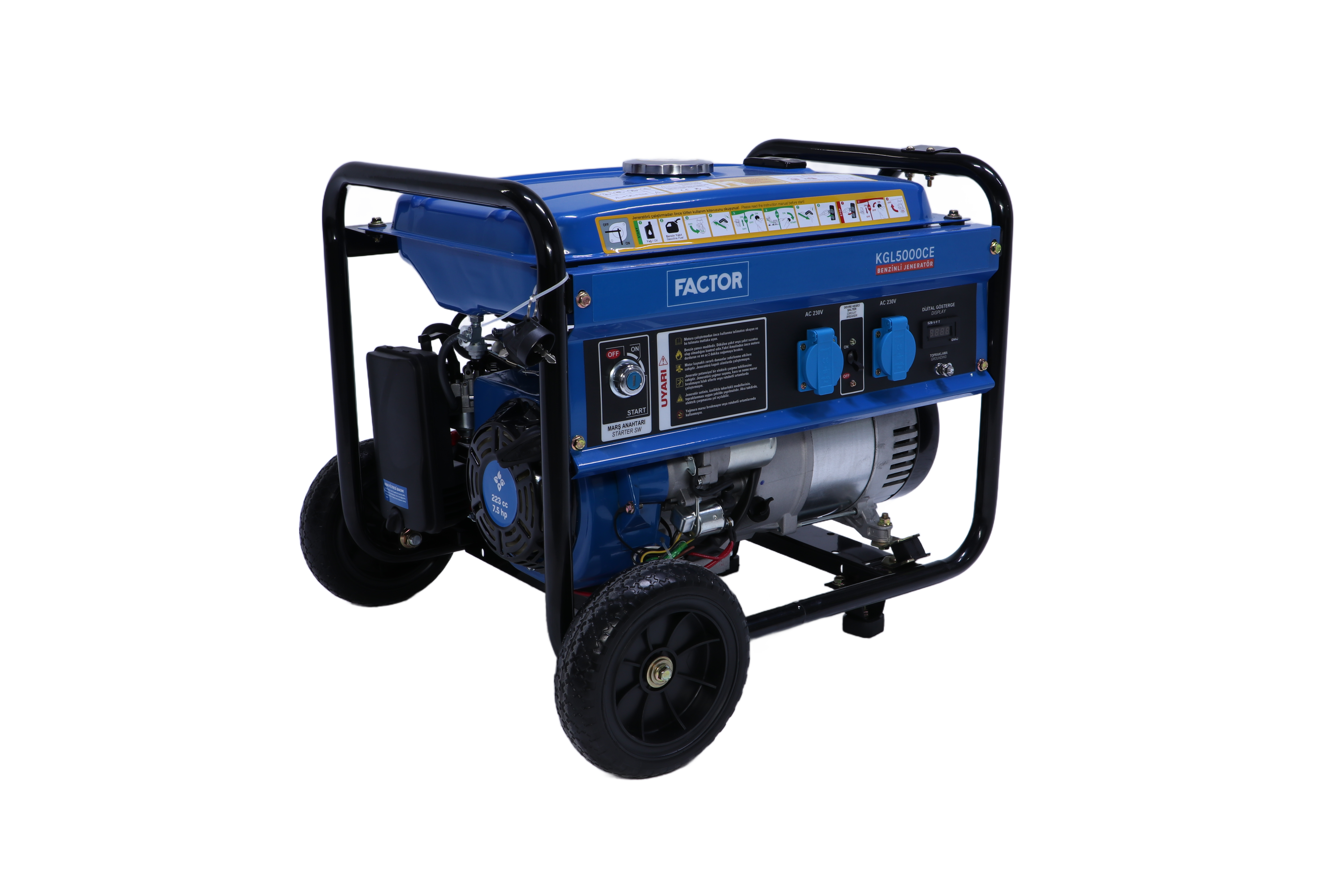 5 KVA BENZİNLİ İPLİ- MARŞLI JENERATÖR