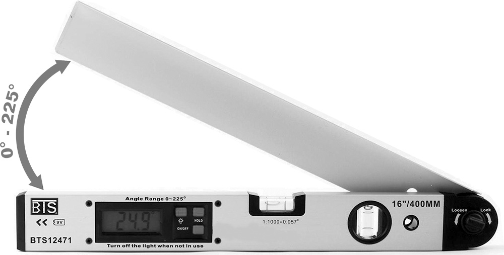 DİJİTAL AÇI ÖLÇERLİ SU TERAZİSİ 16"/400 mm