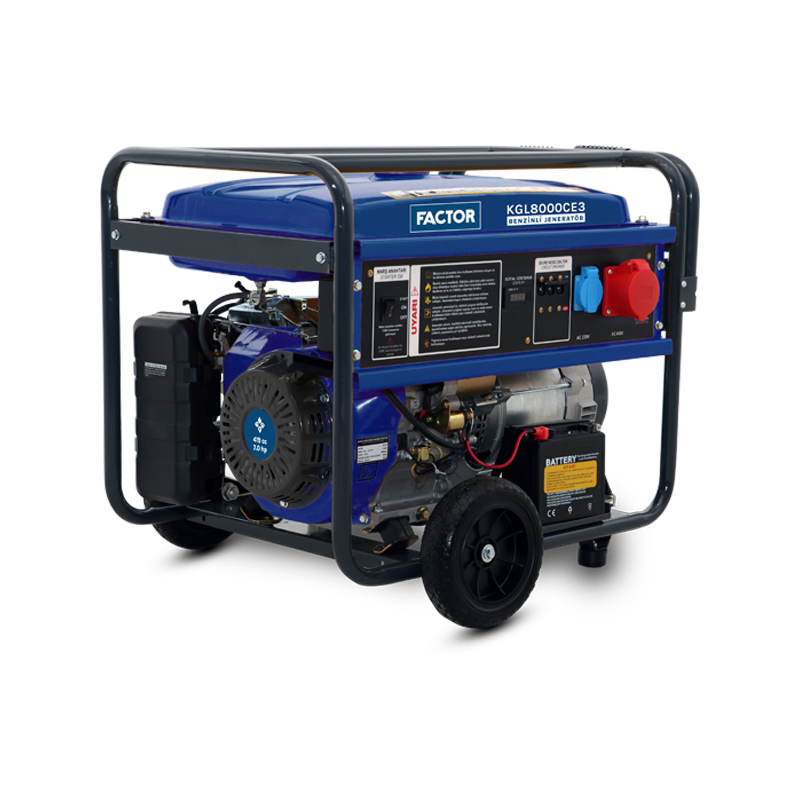 8,1 KVA BENZİNLİ İPLİ - MARŞLI  TRİFAZE JENERATÖR