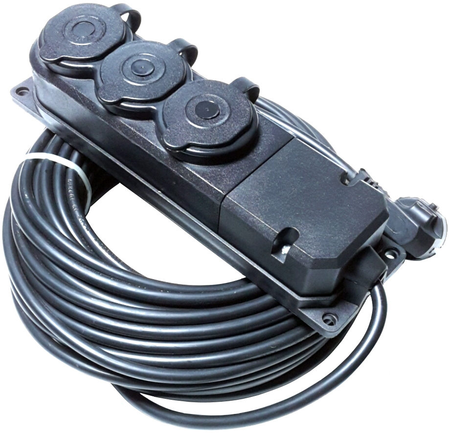 Grup Priz 10m 3*1,5mm² 3'lü (Paket: 8 adet)