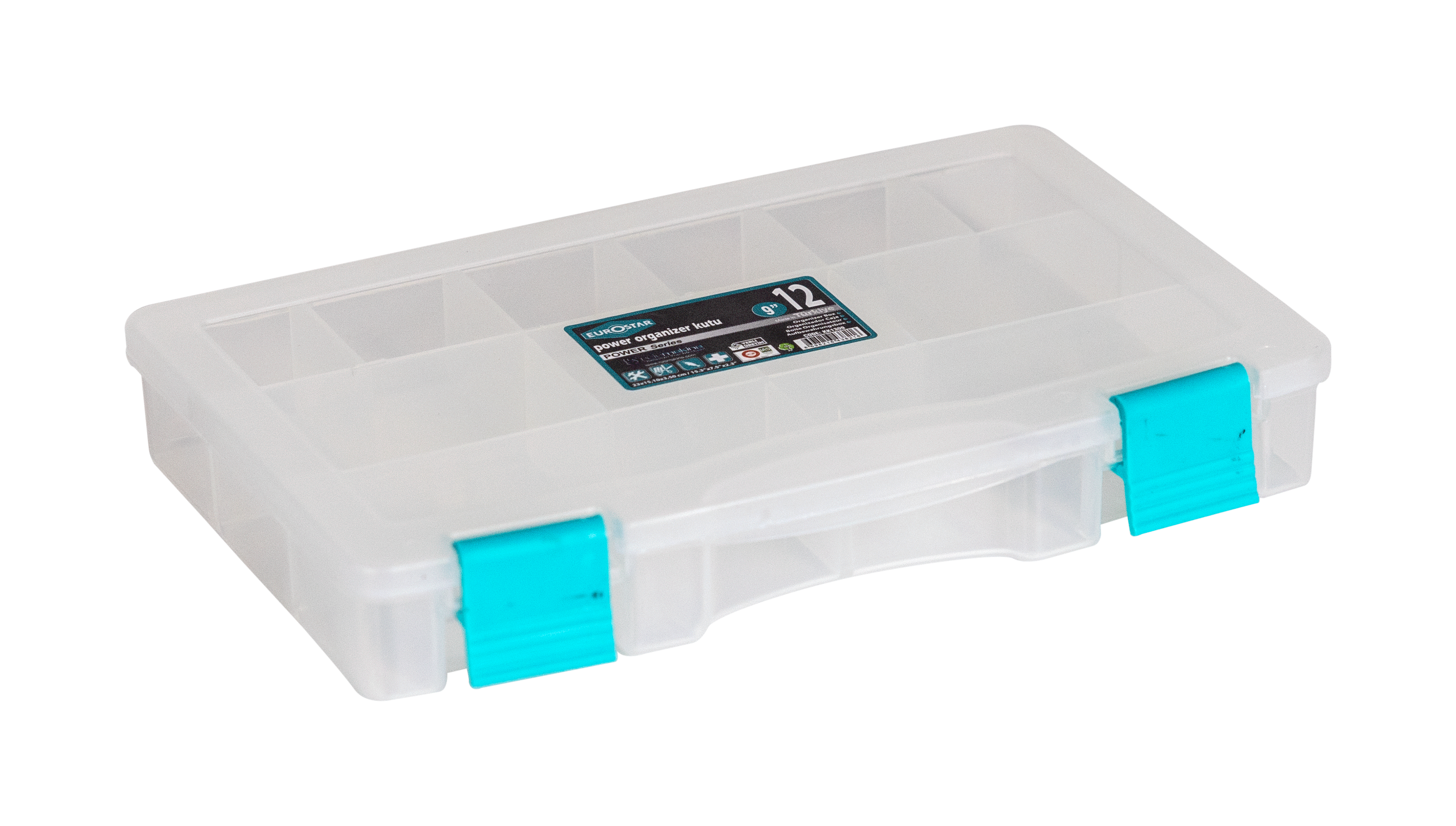 Power Şeffaf Organizer Kutu 09" (Paket: 36 adet)