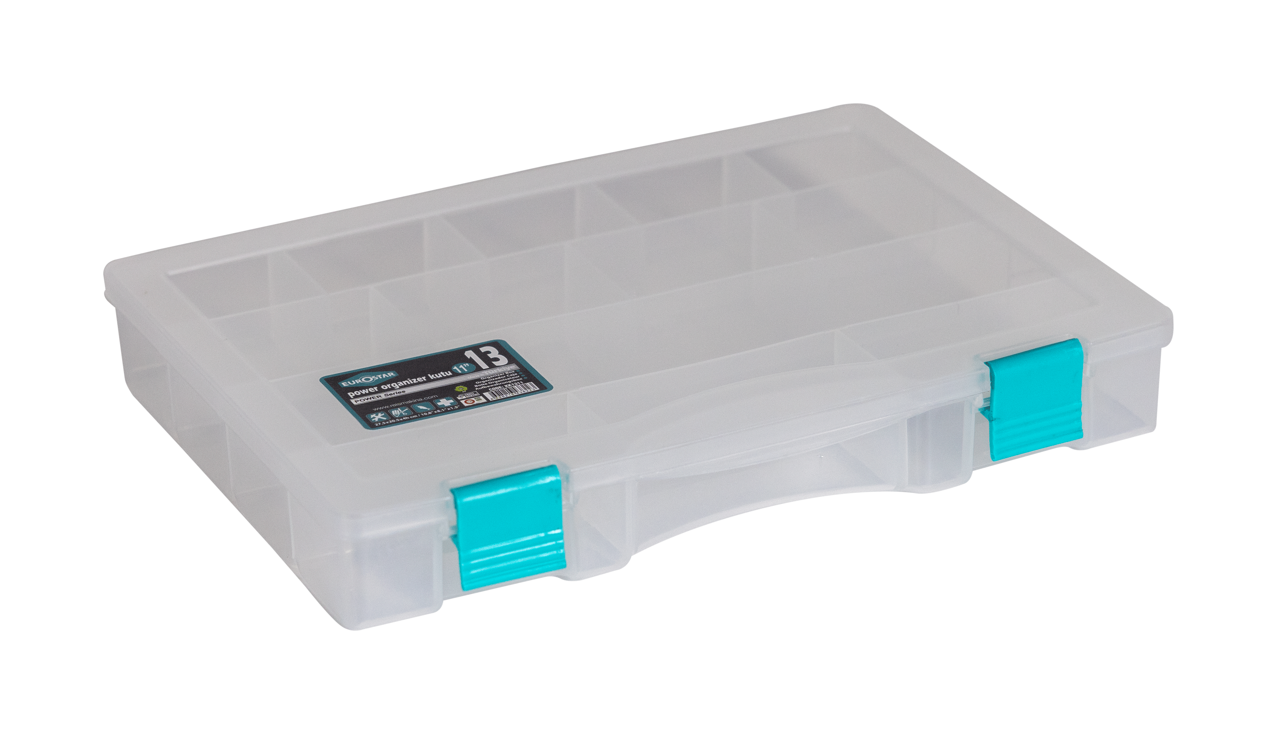 Power Şeffaf Organizer Kutu 11" (Paket: 32 adet)
