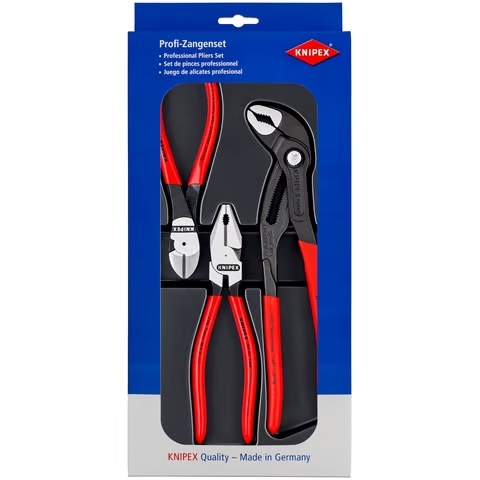 Knipex Ağır Tip Paketi (1x 0201180, 1x 8701250, 1x 7401160)
