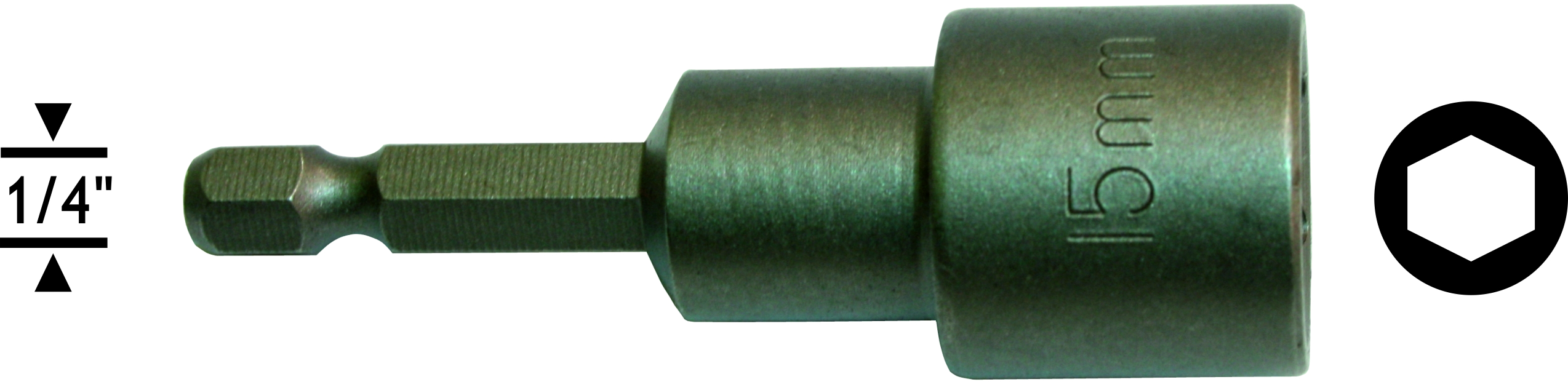 Somun Adaptörü 1/4"x65x10 mm (Paket: 5 adet)