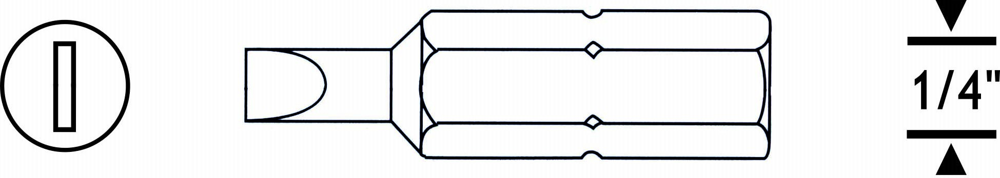 Düz Bits UÇ SL7 25mm (Paket: 50 adet)